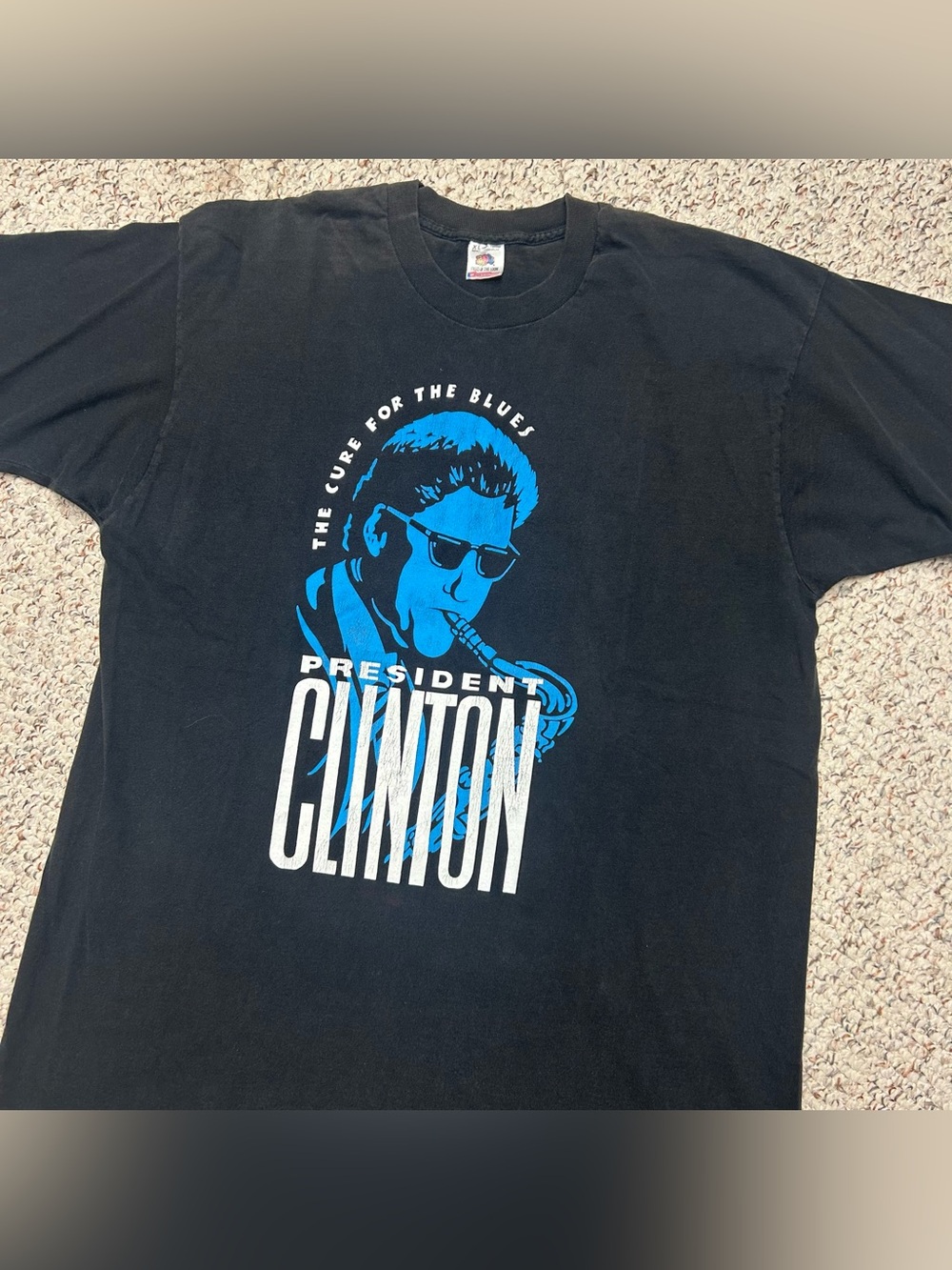 1992 The Cure For Blues Bill Clinton Presidential Tee Fruit Of The Loom Sz XL